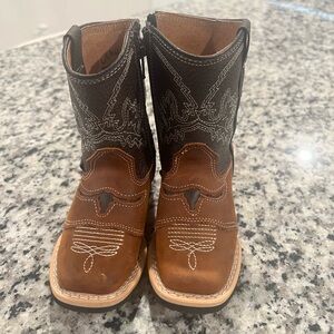 Brown and Black Western Boots for Kids